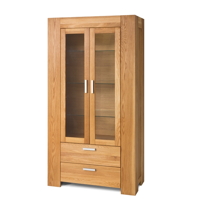 Tammepuidust massiivne vitriinkapp